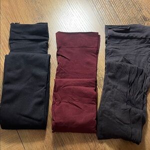 Women’s Black, Burgundy, and Sheer Black Tights